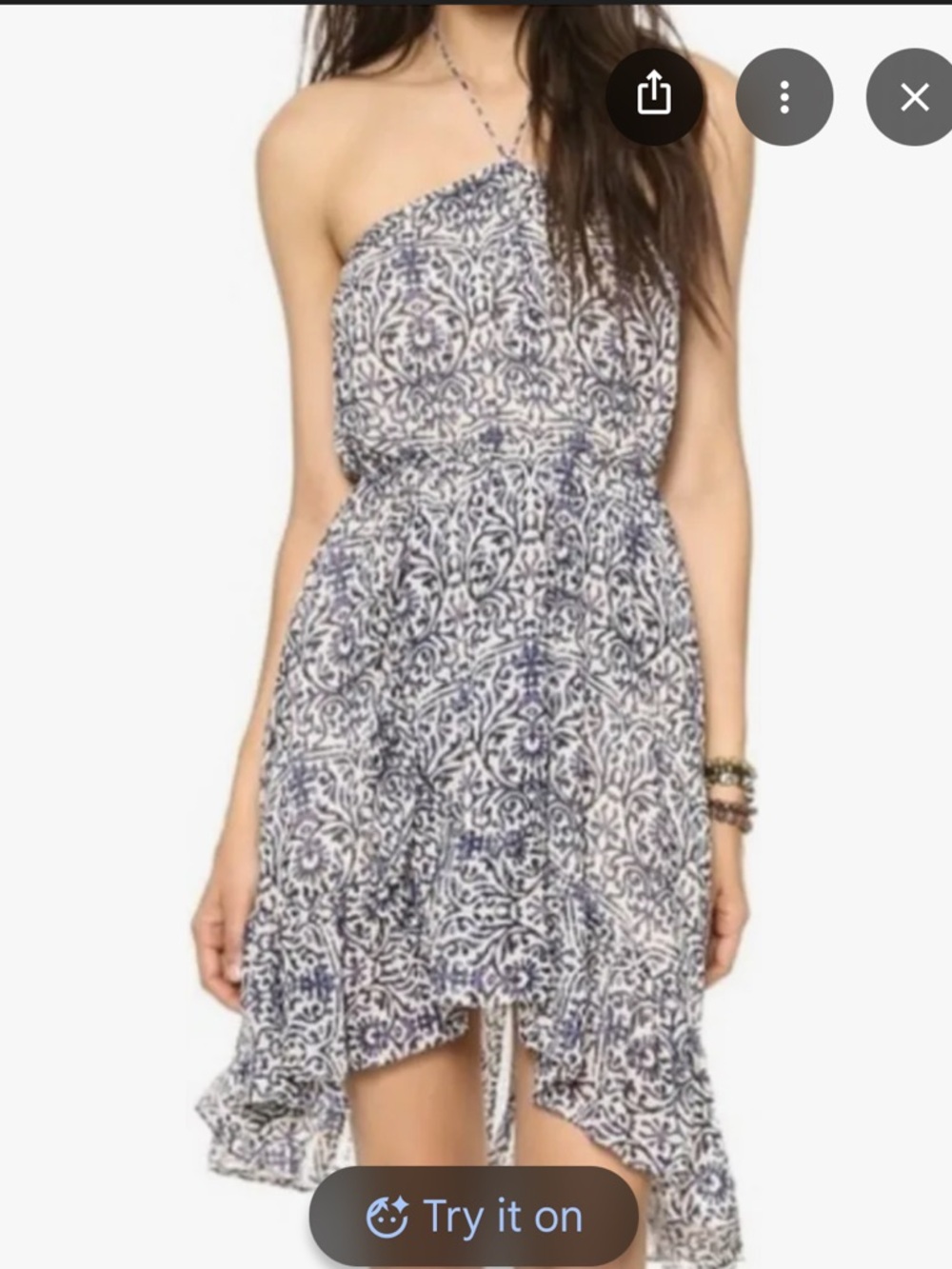 Free People Safari Sunset strapless asymmetrical halter mini dress size large
